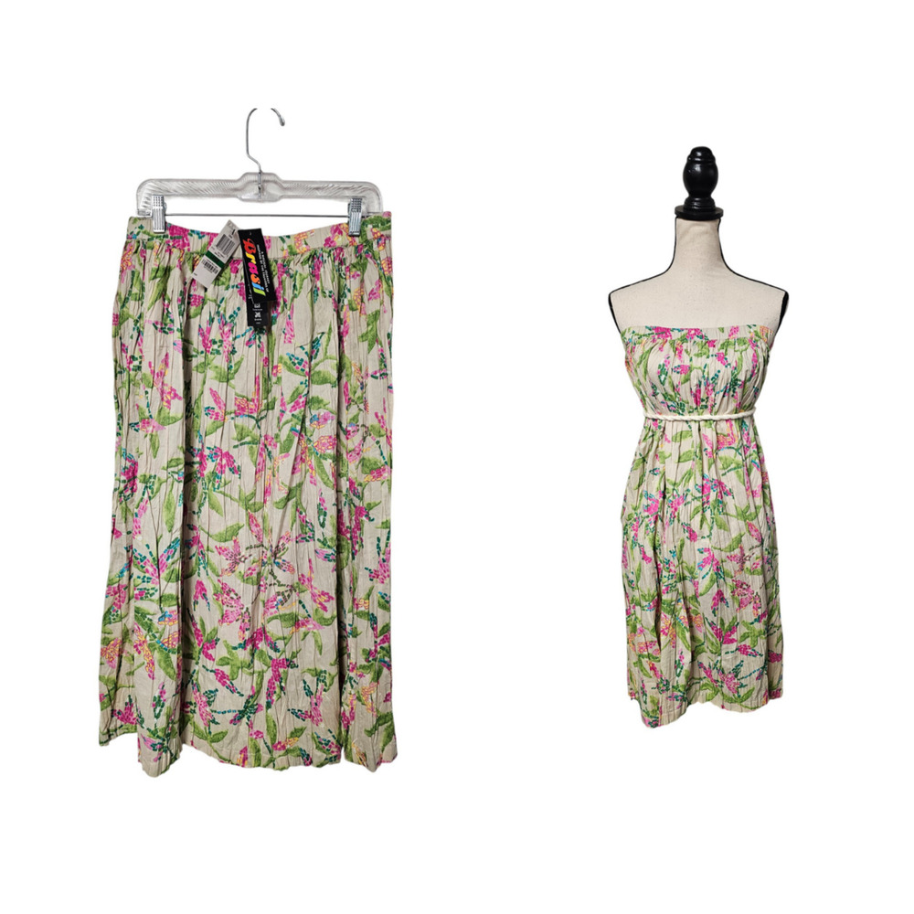 Charter Club Womens Floral Midi Skirt Size L Romantic Cottagecore Bloomcore NWT